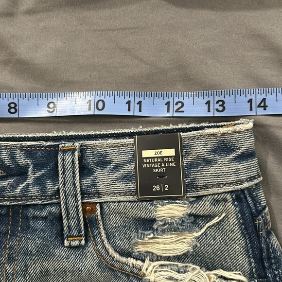 New Abercrombie & Fitch Zoe Natural Rise Vintage A-Line Skirt Jean Size 2 - Picture 13 of 14